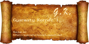 Gyarmaty Kornél névjegykártya
