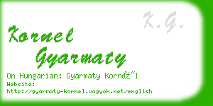 kornel gyarmaty business card